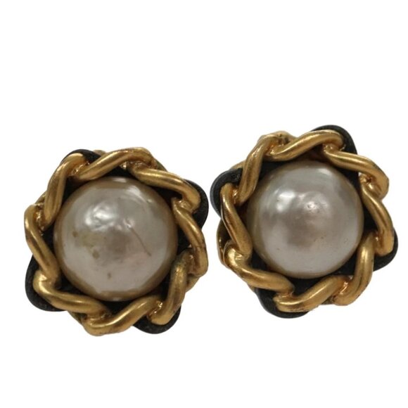 CHANEL Earring metal Gold CC Auth 103474 - Picture 1 of 15